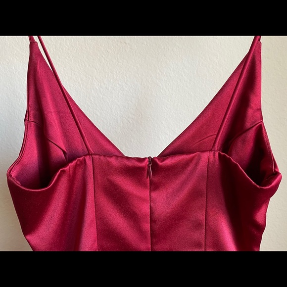 Burgundy Satin Dress - Picture 6 of 8